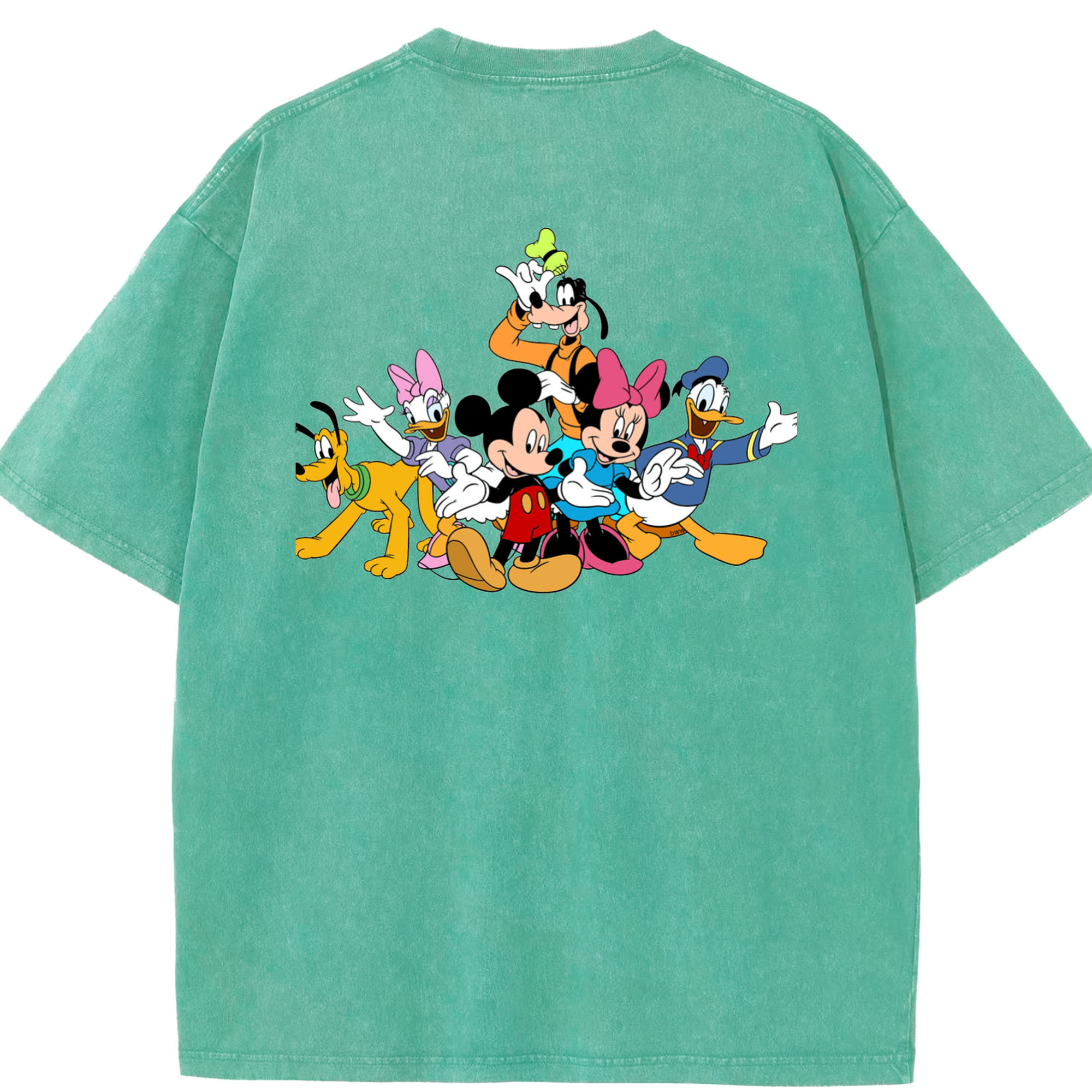 （画像用） ミッキーマウス Mickey Mouse 綿100% ヴィンテージ風 半袖Tシャツ（背面プリント）